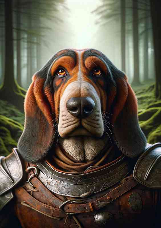 Basset hound warrior | Metal Poster