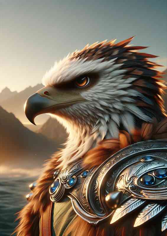 Eagle warrior focusing | Metal Poster