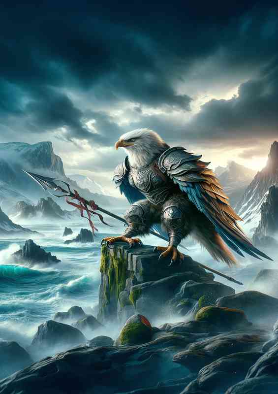 Fantastic composition Visualize a fierce eagle | Metal Poster