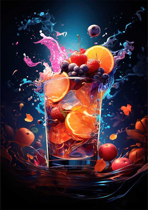 Enigma Euphoria with fruits galore drink | Metal Poster