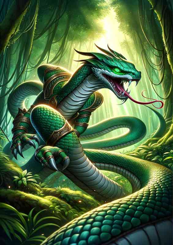 Snake warrior coiled and ready for battle | Metal Poster