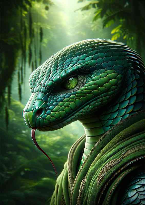 Snake warrior focusing on the intense gaze | Metal Poster