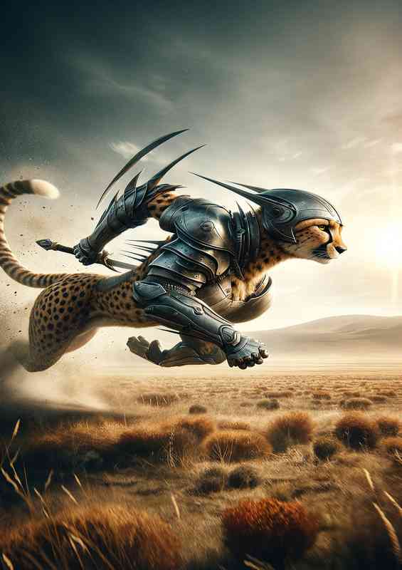 Warrior animal fierce cheetah | Metal Poster