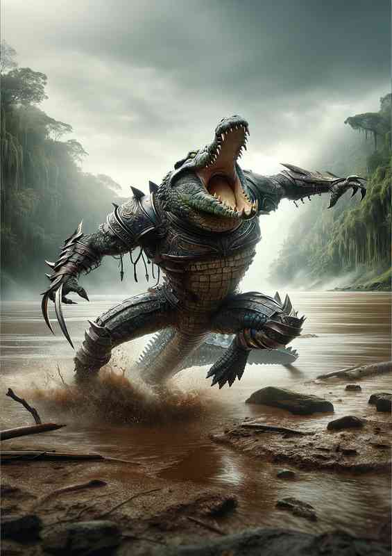 Warrior animal formidable crocodile | Metal Poster
