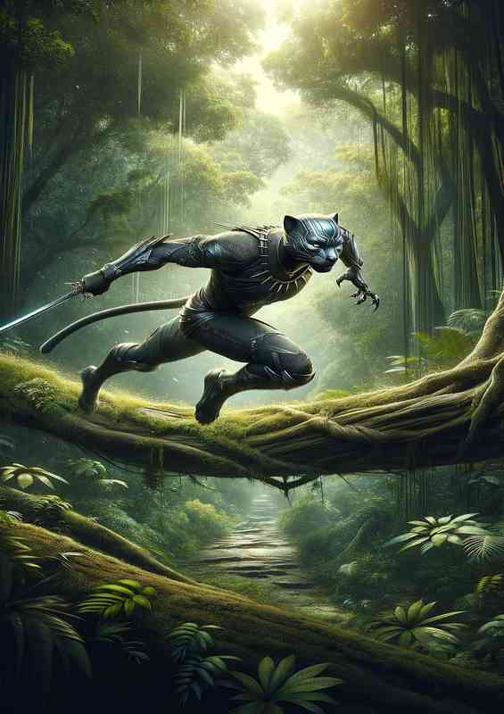 Warrior animal in a stealthy panther | Metal Poster