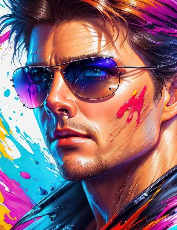 Tom Cruise as maverick | Metal Poster