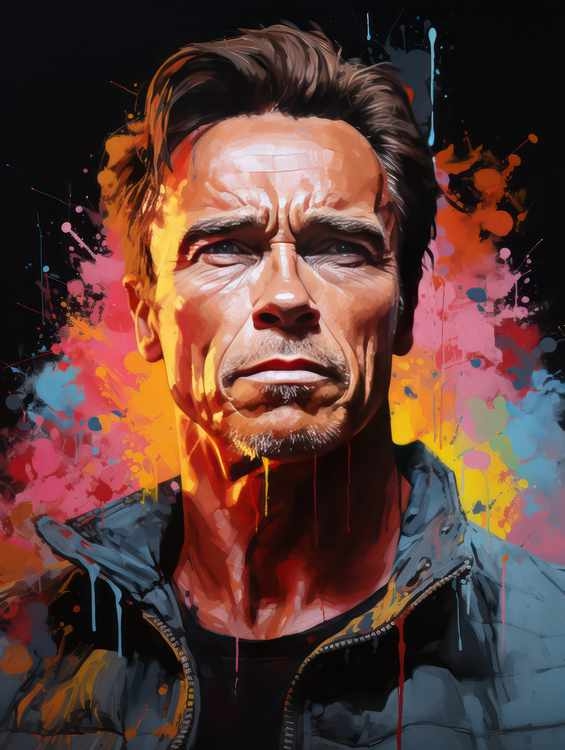 painting Style of Arnold Schwarzenegger | Metal Poster