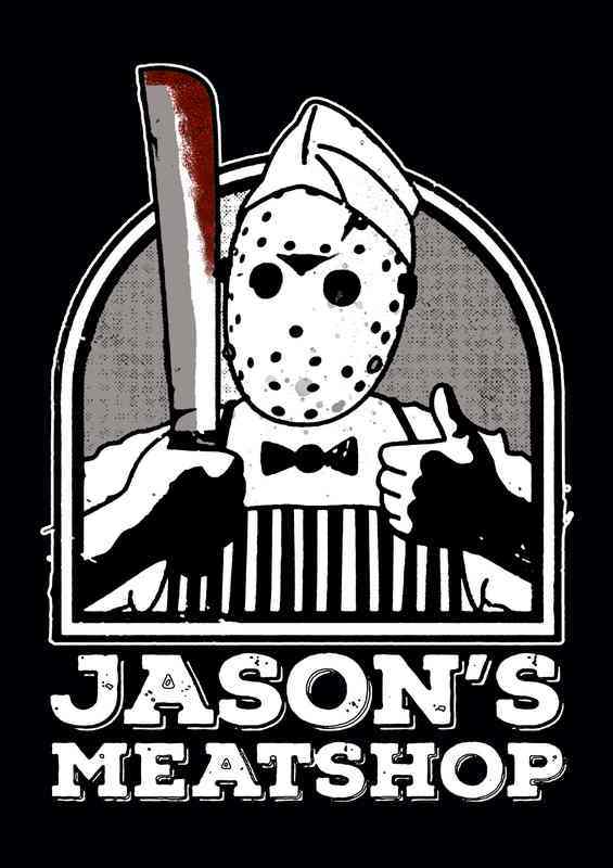 Jasons Meat Shop Black | Metal Poster