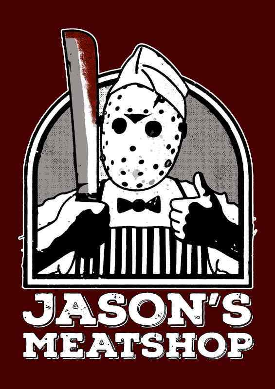 Jasons Meat Shop Maroon | Metal Poster