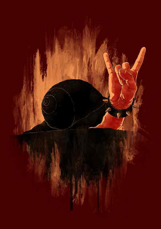 Rock Hard Snail Maroon | Metal Poster