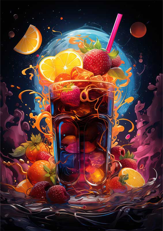 Serpentine Sangria blasted with fruit cocktail drink | Metal Poster