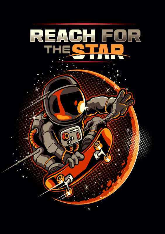 Astronaut reach for the stars | Metal Poster