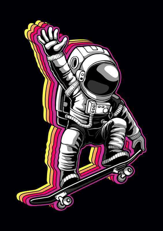 Astronaut skater boy | Metal Poster