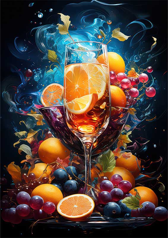 Sparkling Berry Bliss Cocktail | Metal Poster