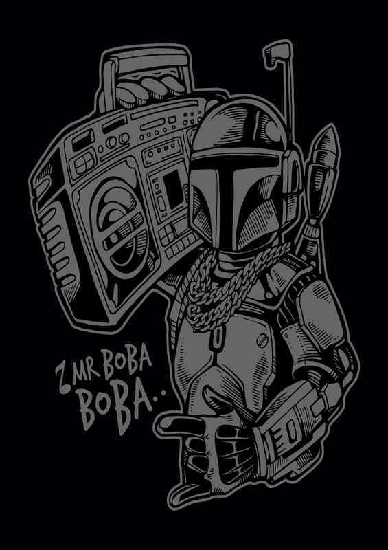Mr Boba boba BW | Metal Poster