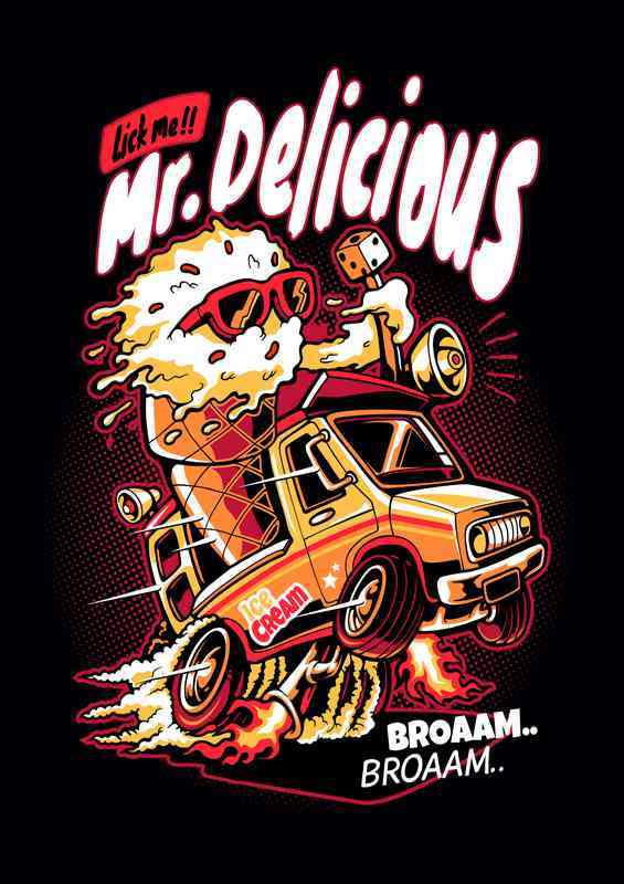 Mr Delicious ice cream | Metal Poster