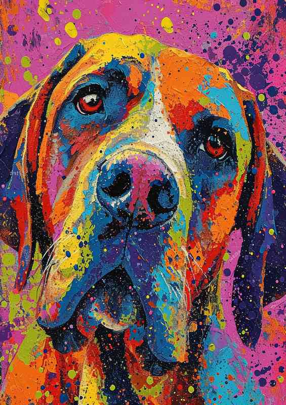 Mr wonderful dog in a painted style | Metal Poster