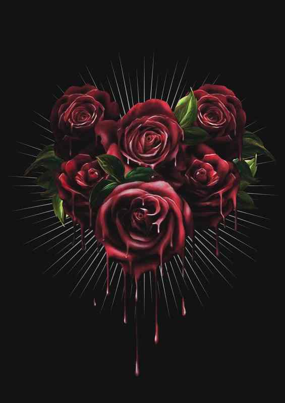 Blood roses red | Metal Poster