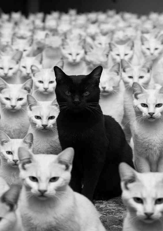 The Single black cat | Metal Poster