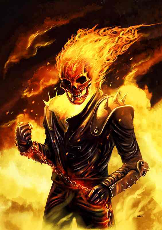 Ghost Rider In Hell | Metal Poster