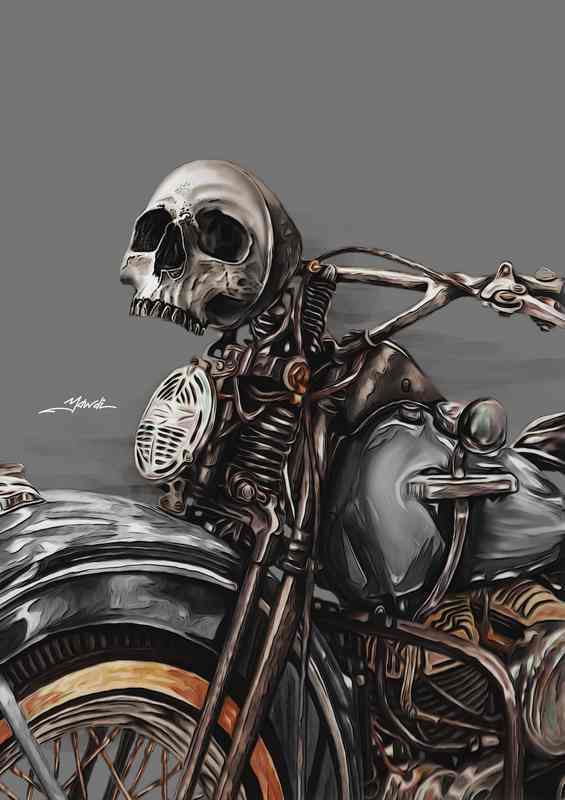 Skull Rider into the sunset | Metal Poster