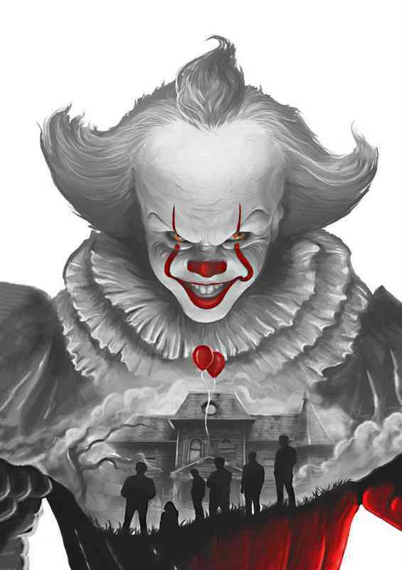 The Clown and the haunted house | Metal Poster