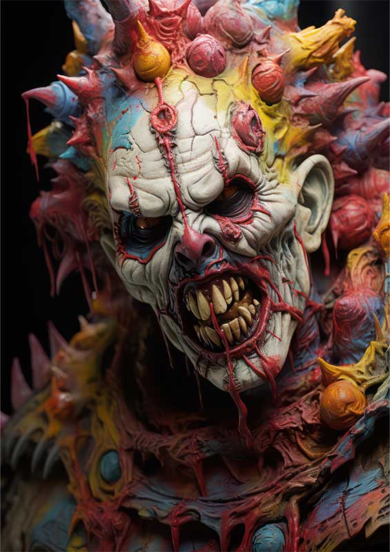 Colorful Clown Carnival Metal Poster
