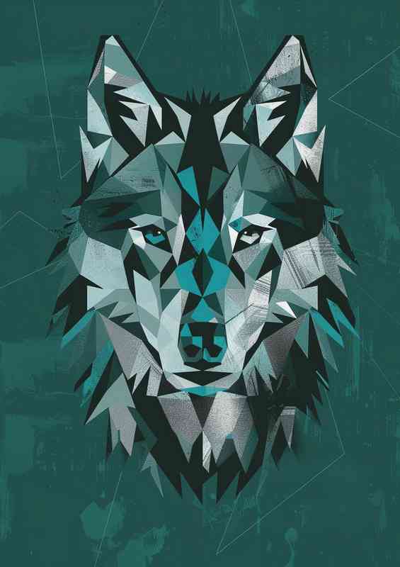 Abstract wolf geo design | Metal Poster