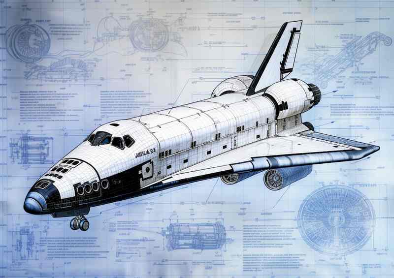 Blueprint of Space Exploration Wonder | Metal Poster