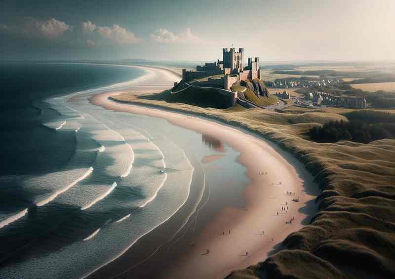 Bamburgh Castle Coastal Stronghold | Metal Poster