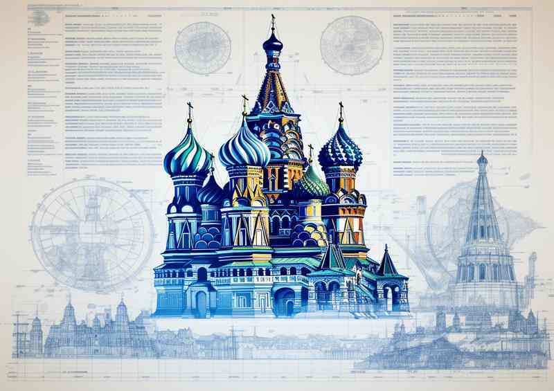 Moscows Colorful Splendor engineering masterpiece | Metal Poster