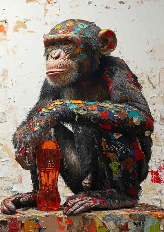 Monkey with his colla | Metal Poster