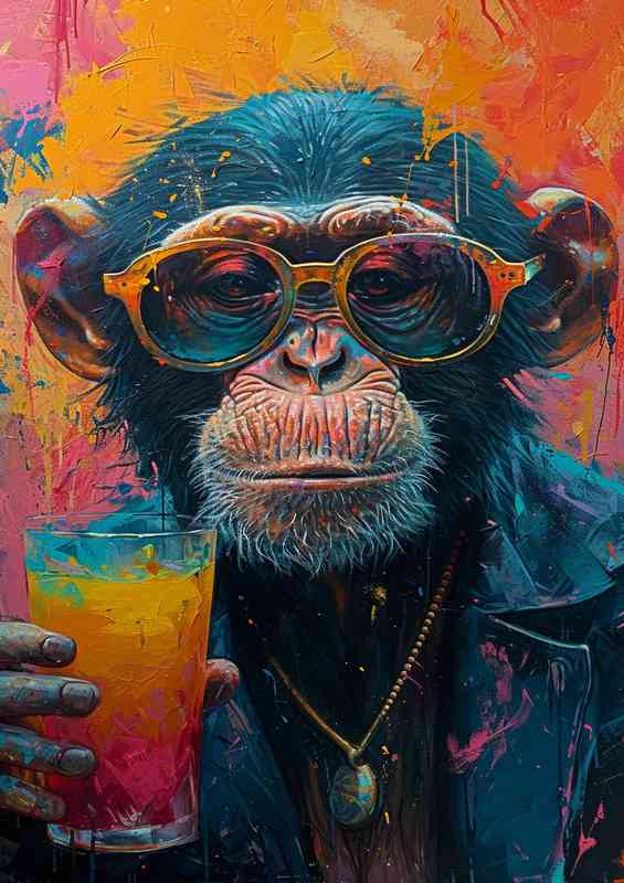 Paint monkey to bring you a drink | Metal Poster