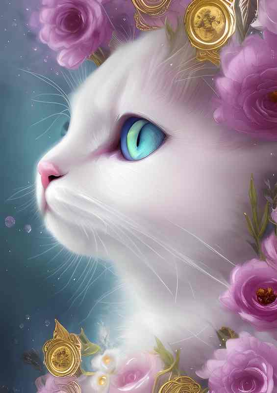 Cute Kitten A Cat Big Blue Eyes | Metal Poster