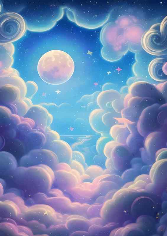 Dream Paradise Clouds Magical Sky | Metal Poster