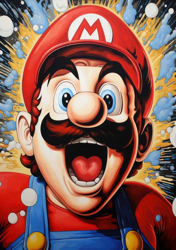 Mario bros pop ans splash art | Metal Poster
