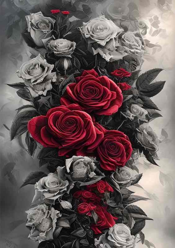 Roses In Bloom | Metal Poster