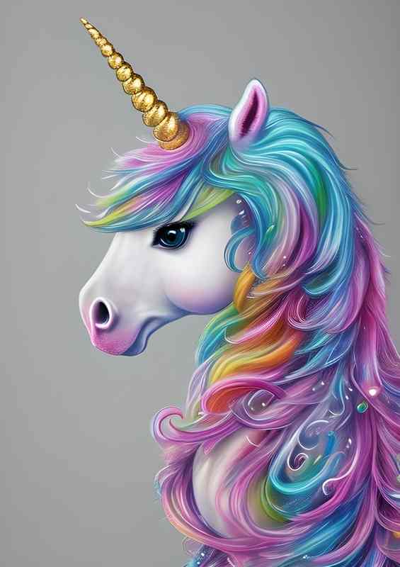 Unicorn Fluffy Pearlesque Amazing Colours | Metal Poster