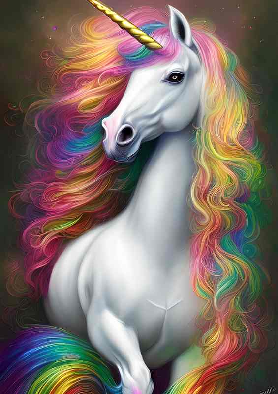 Unicorn Fluffy amazing colours | Metal Poster