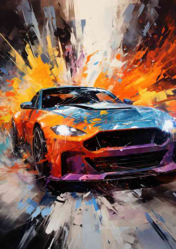 Splash art painted super cool car | Metal Poster