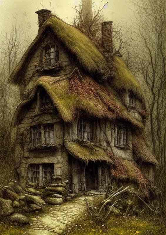 Witches Cottage In The Woods | Metal Poster