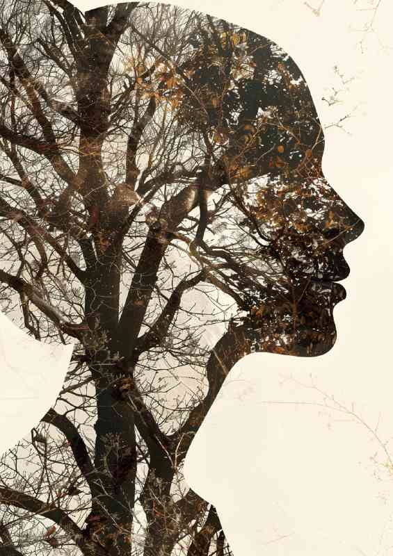 Exposed lady in the tree lines | Metal Poster