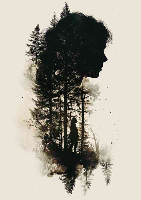Exposure lady and the forest | Metal Poster
