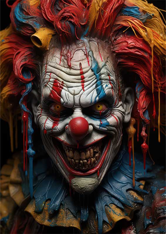 Colorburst Countenances scary clown hyper neo | Metal Poster