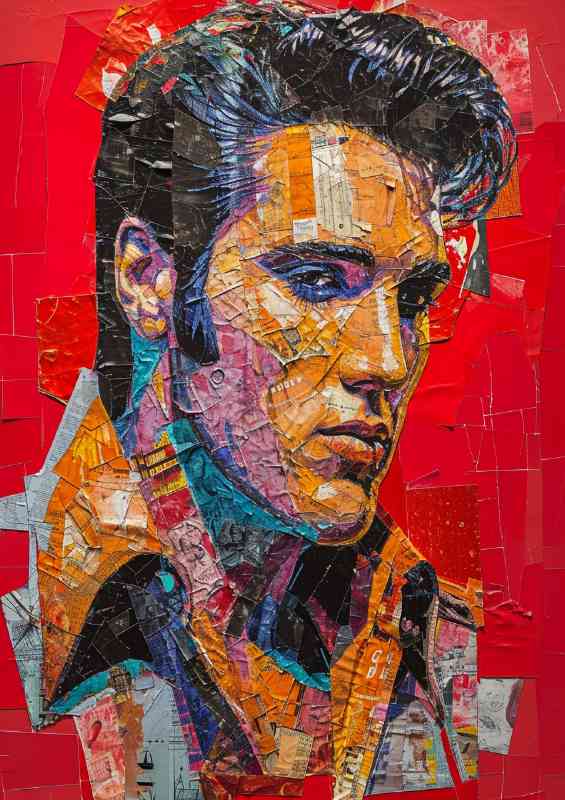 Elvis Presley with red background | Metal Poster