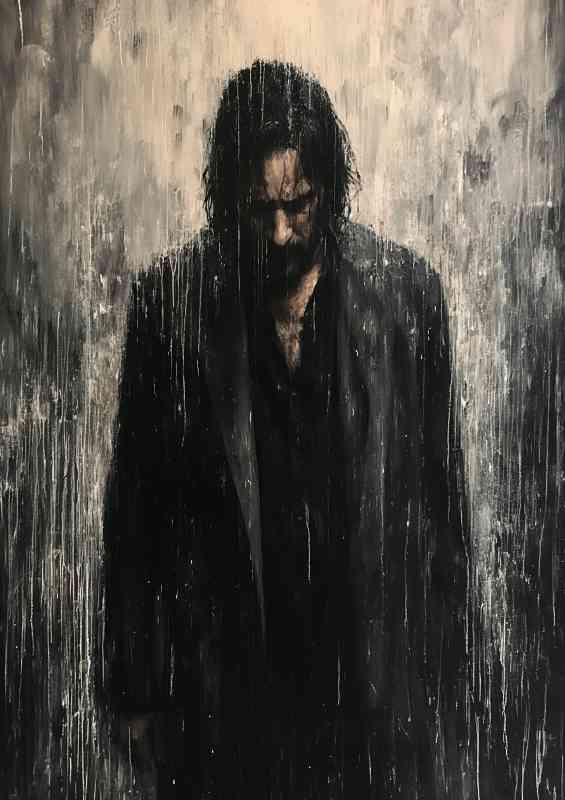 Keanu Reeves a pallet knife painting | Metal Poster