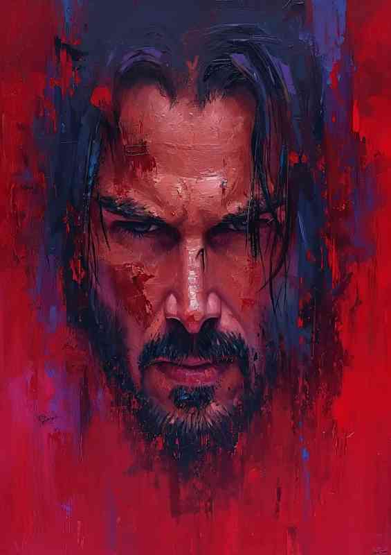 Keanu Reeves pallet knife painting | Metal Poster