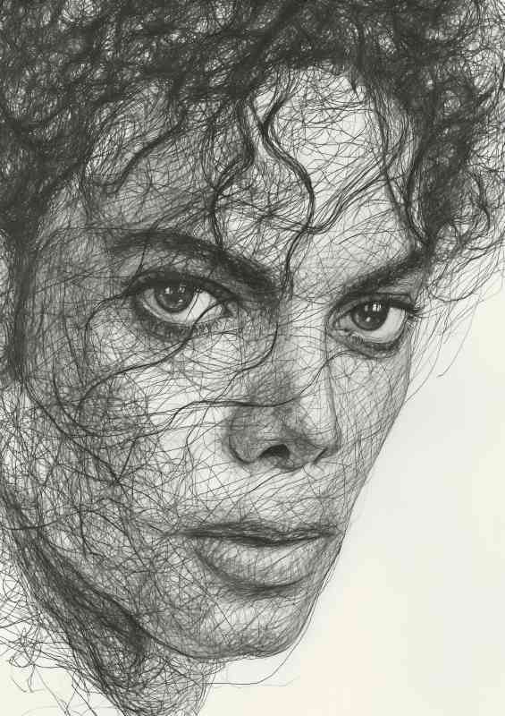 Michael Jackson doodle pencil drawing art | Metal Poster