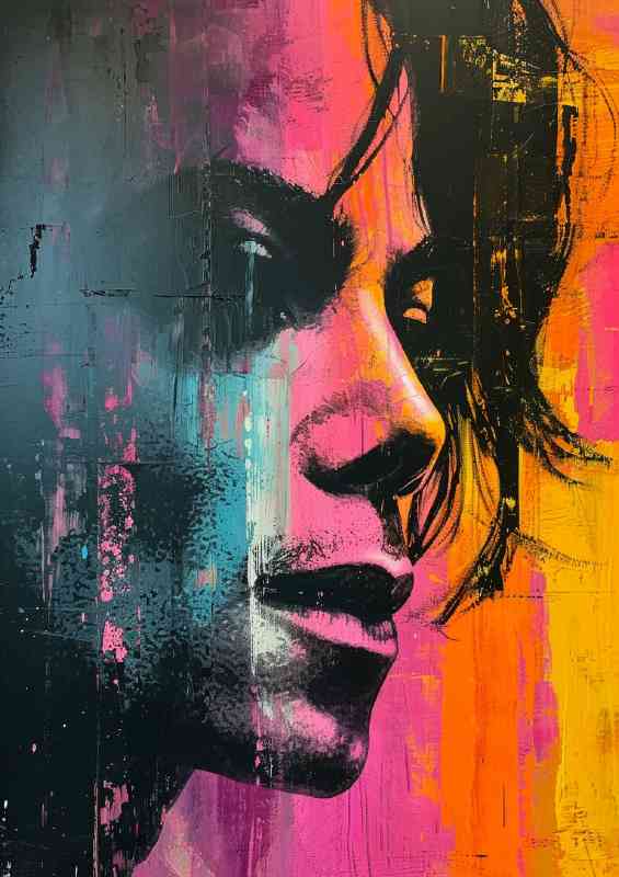 Michael Jackson pallet knife painting face | Metal Poster