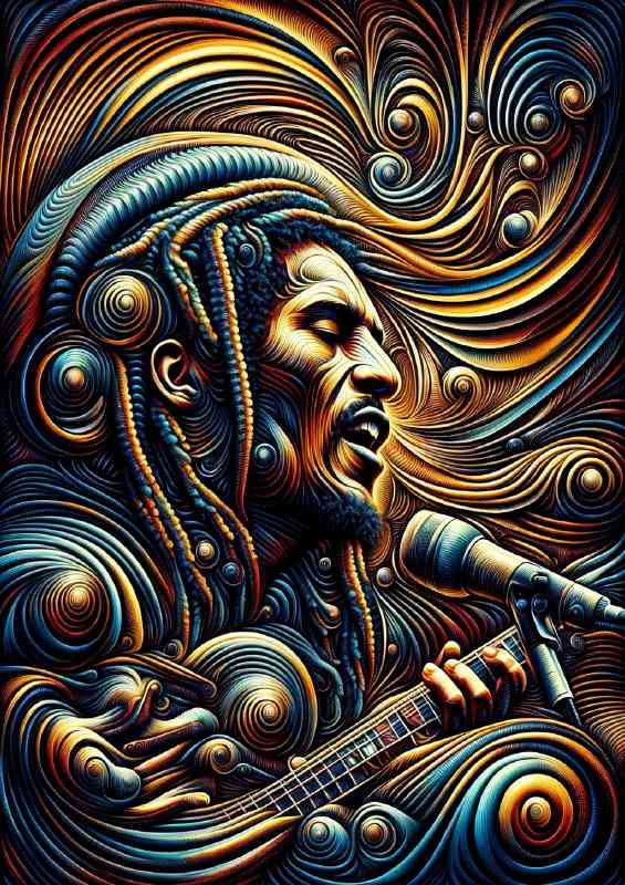 Bob Marley Kinetic Art | Metal Poster